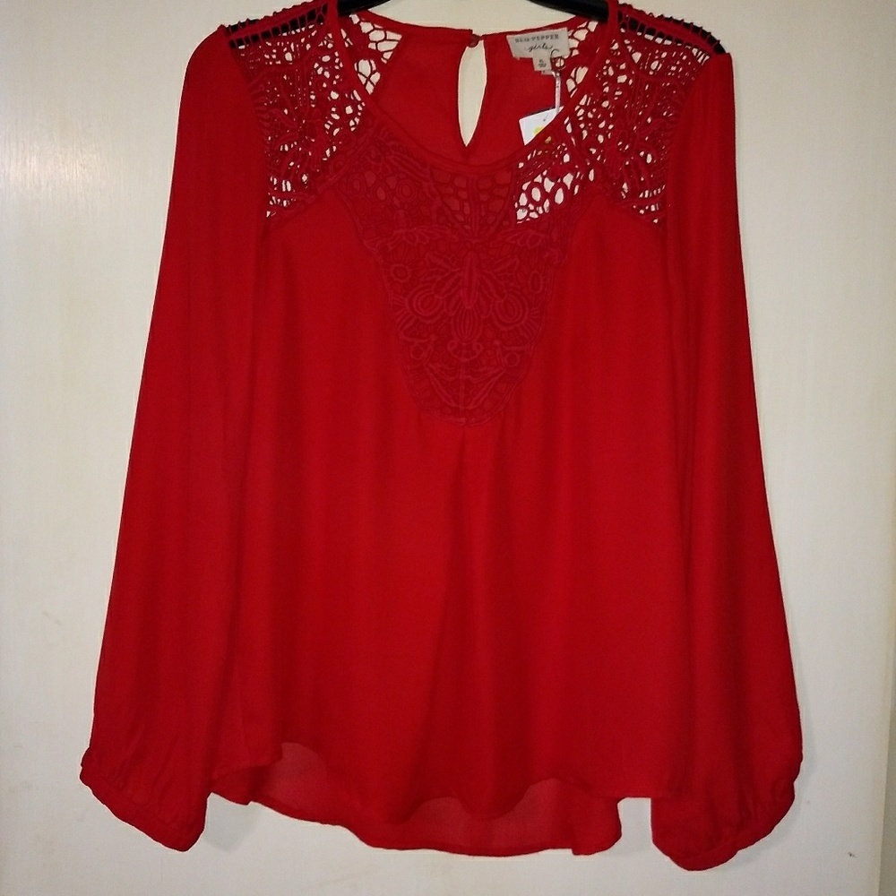 NWT Blu Pepper Girls long sleve blouse